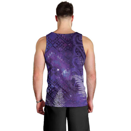 Aotearoa Taniko Matariki Men Tank Top Cosmic Violet