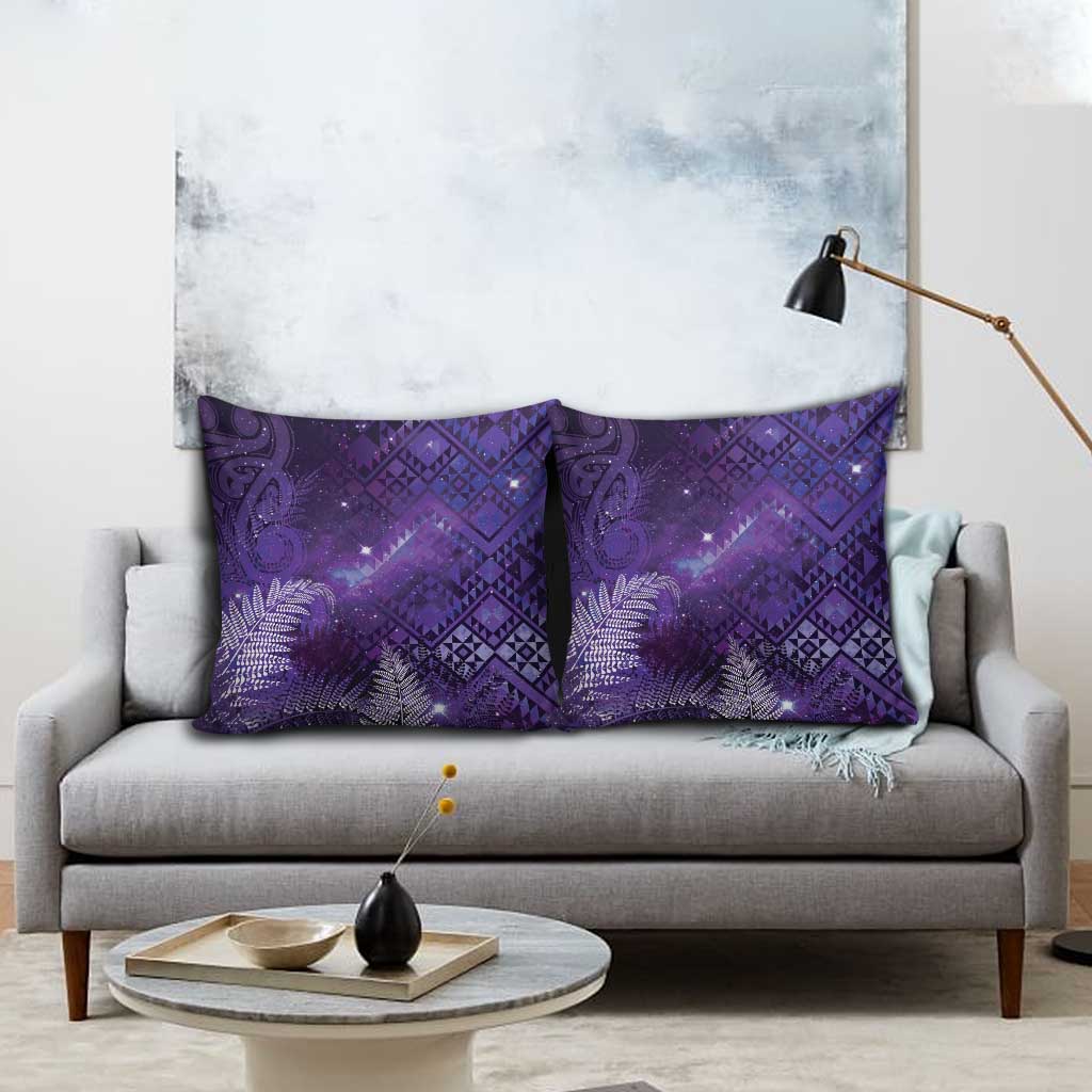 Aotearoa Taniko Matariki Pillow Cover Cosmic Violet