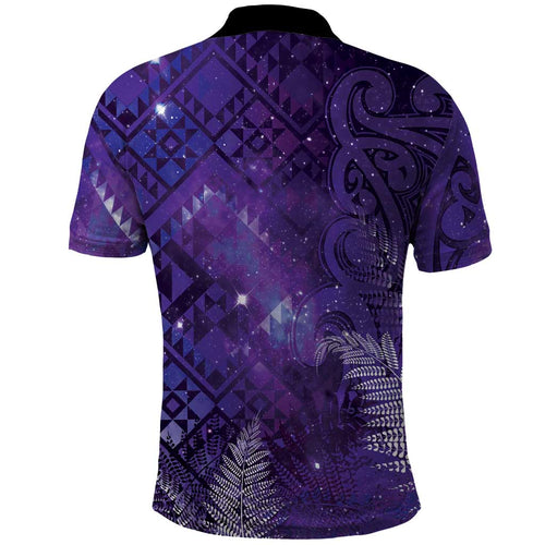 Aotearoa Taniko Matariki Polo Shirt Cosmic Violet