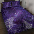 Aotearoa Taniko Matariki Quilt Bed Set Cosmic Violet