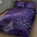Aotearoa Taniko Matariki Quilt Bed Set Cosmic Violet