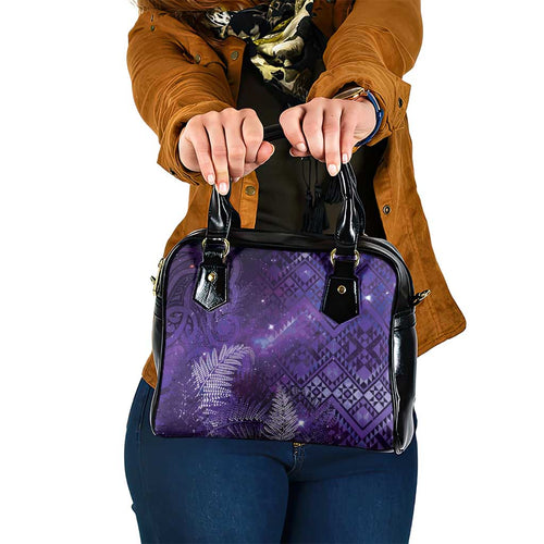 Aotearoa Taniko Matariki Shoulder Handbag Cosmic Violet