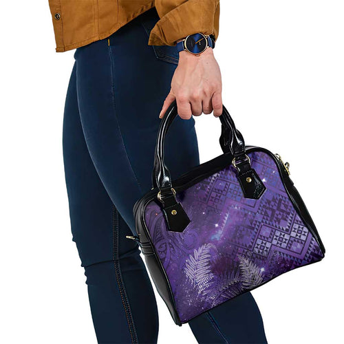 Aotearoa Taniko Matariki Shoulder Handbag Cosmic Violet
