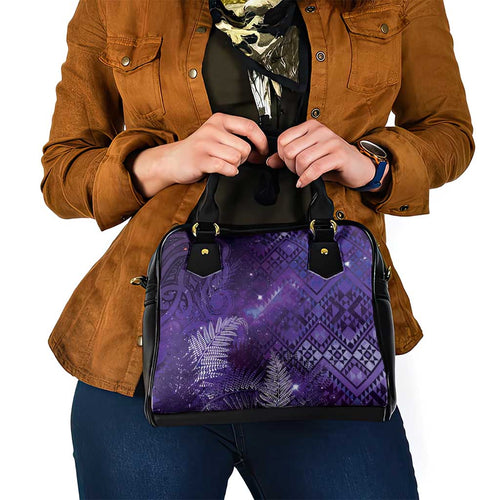 Aotearoa Taniko Matariki Shoulder Handbag Cosmic Violet