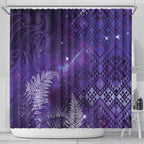 Aotearoa Taniko Matariki Shower Curtain Cosmic Violet