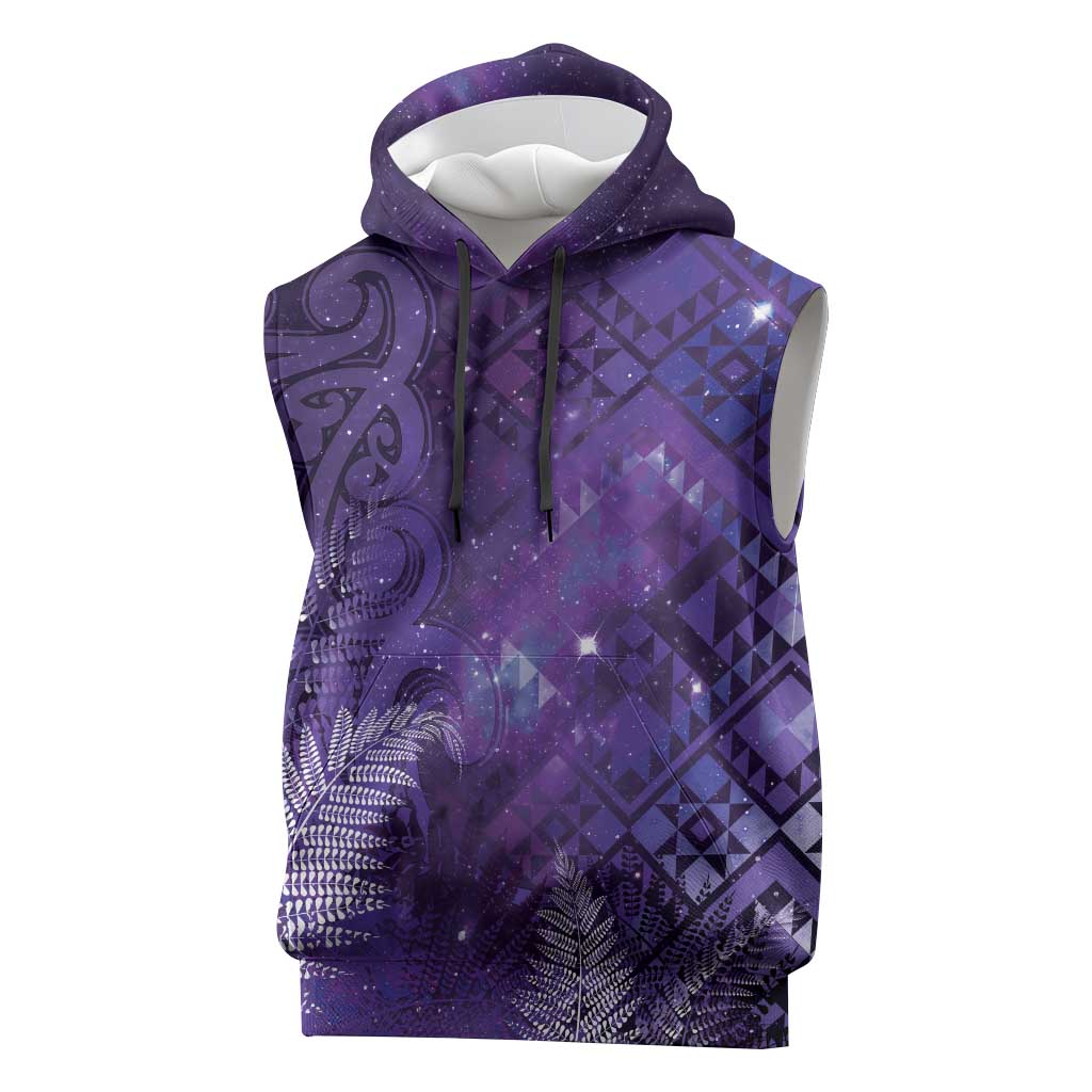 Aotearoa Taniko Matariki Sleeveless Hoodie Cosmic Violet