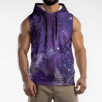 Aotearoa Taniko Matariki Sleeveless Hoodie Cosmic Violet
