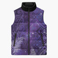 Aotearoa Taniko Matariki Sleeveless Puffer Jacket Cosmic Violet