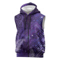Aotearoa Taniko Matariki Sleeveless Zip Hoodie Cosmic Violet