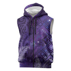 Aotearoa Taniko Matariki Sleeveless Zip Hoodie Cosmic Violet
