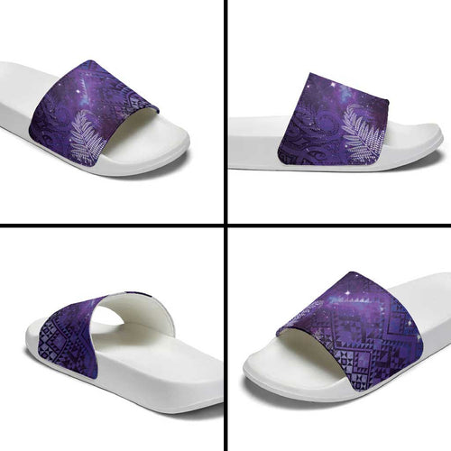 Aotearoa Taniko Matariki Slide Sandals Cosmic Violet