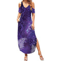 Aotearoa Taniko Matariki Summer Maxi Dress Cosmic Violet