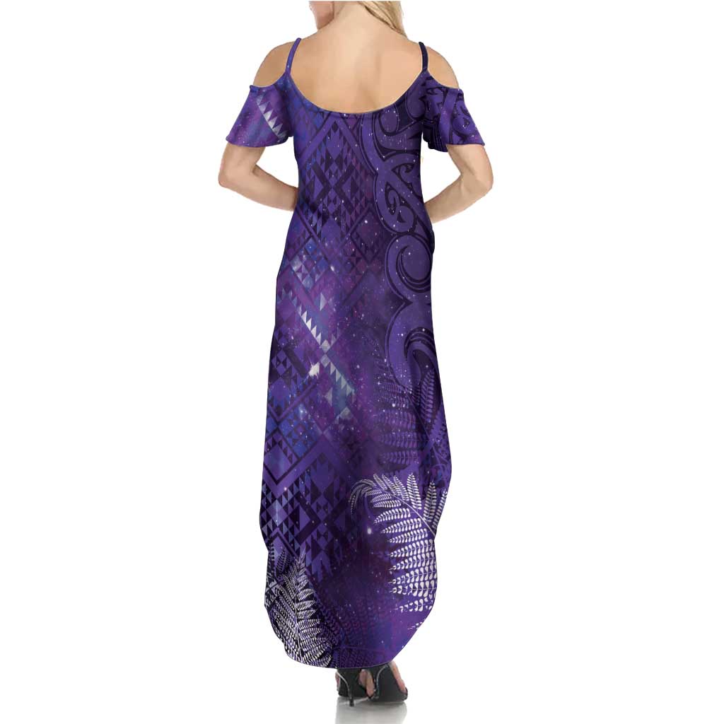 Aotearoa Taniko Matariki Summer Maxi Dress Cosmic Violet