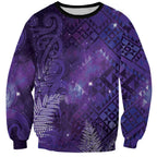 Aotearoa Taniko Matariki Sweatshirt Cosmic Violet