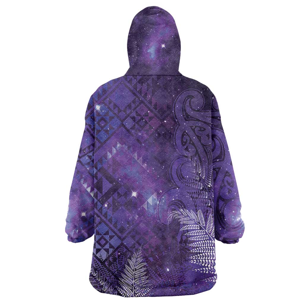 Aotearoa Taniko Matariki Wearable Blanket Hoodie Cosmic Violet