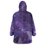 Aotearoa Taniko Matariki Wearable Blanket Hoodie Cosmic Violet