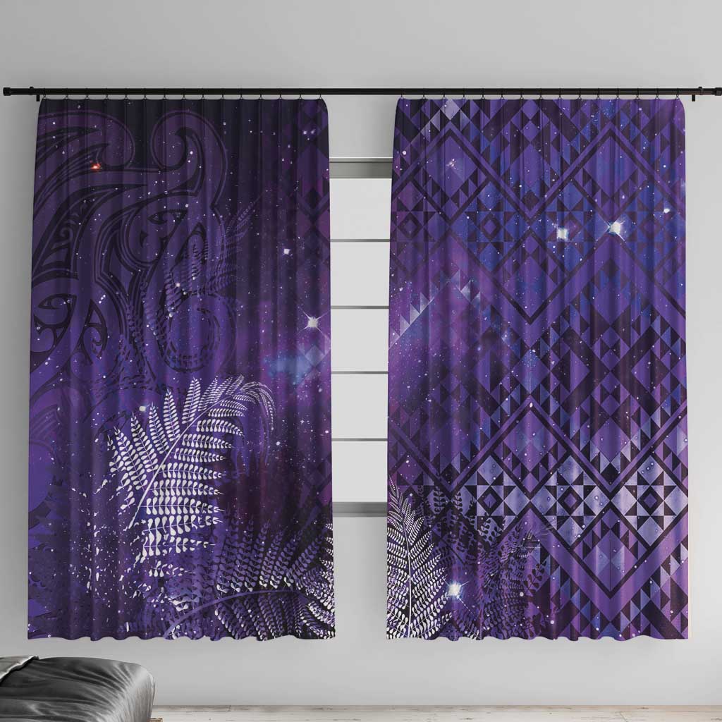 Aotearoa Taniko Matariki Window Curtain Cosmic Violet