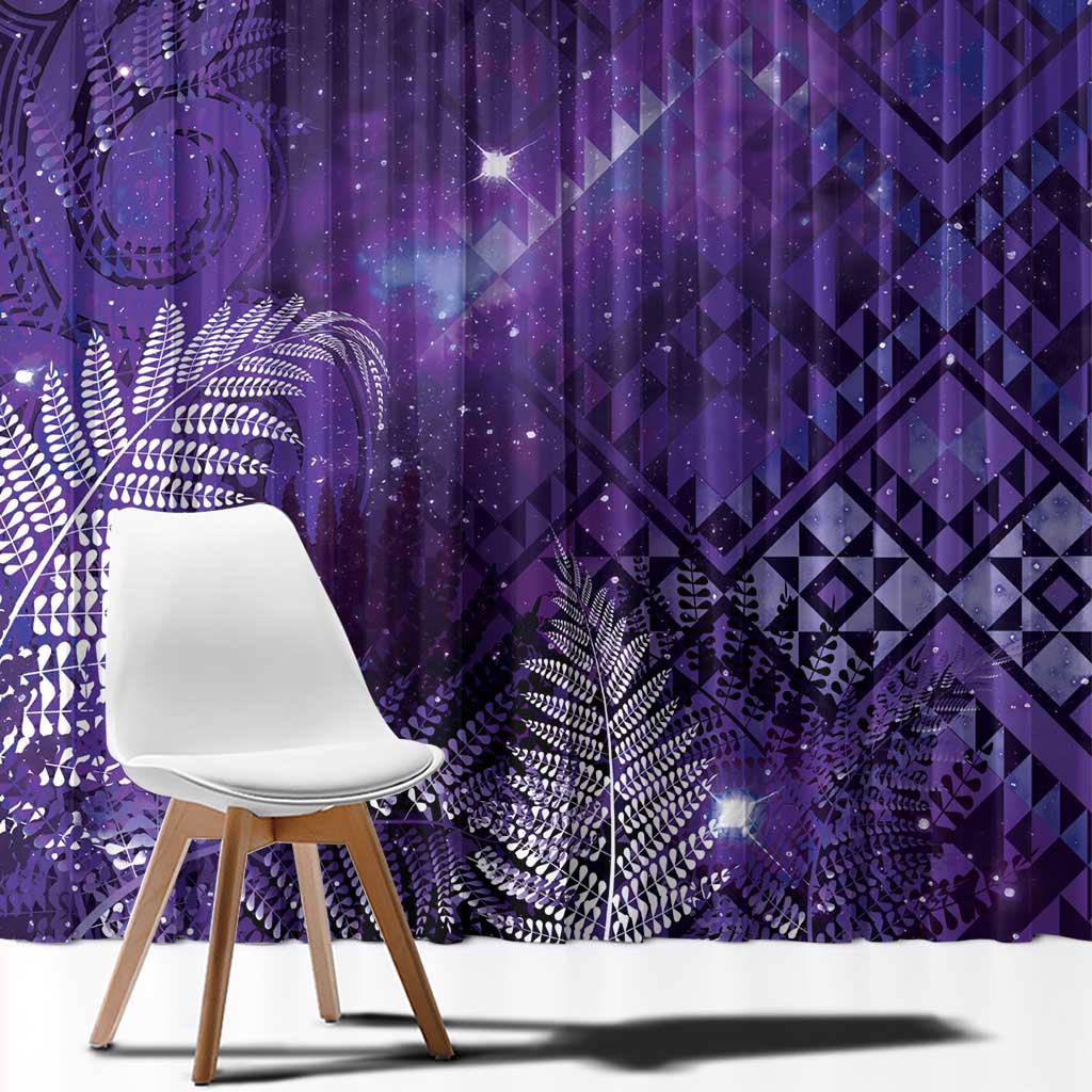 Aotearoa Taniko Matariki Window Curtain Cosmic Violet