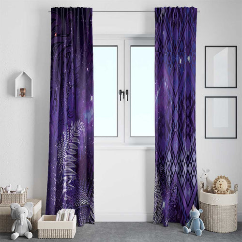 Aotearoa Taniko Matariki Window Curtain Cosmic Violet