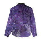 Aotearoa Taniko Matariki Women Casual Shirt Cosmic Violet