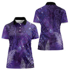 Aotearoa Taniko Matariki Women Polo Shirt Cosmic Violet