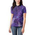 Aotearoa Taniko Matariki Women Polo Shirt Cosmic Violet