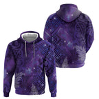 Aotearoa Taniko Matariki Zip Hoodie Cosmic Violet