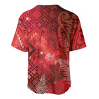Aotearoa Taniko Matariki Baseball Jersey Cosmic Red