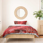 Aotearoa Taniko Matariki Bedding Set Cosmic Red