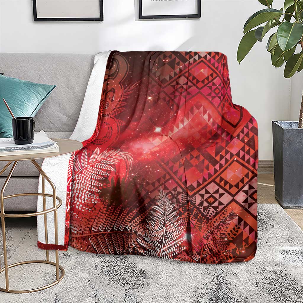 Aotearoa Taniko Matariki Blanket Cosmic Red