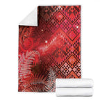 Aotearoa Taniko Matariki Blanket Cosmic Red