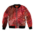 Aotearoa Taniko Matariki Bomber Jacket Cosmic Red