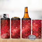 Aotearoa Taniko Matariki 4 in 1 Can Cooler Tumbler Cosmic Red
