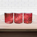 Aotearoa Taniko Matariki Ceramic Mug Cosmic Red