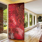 Aotearoa Taniko Matariki Door Cover Cosmic Red