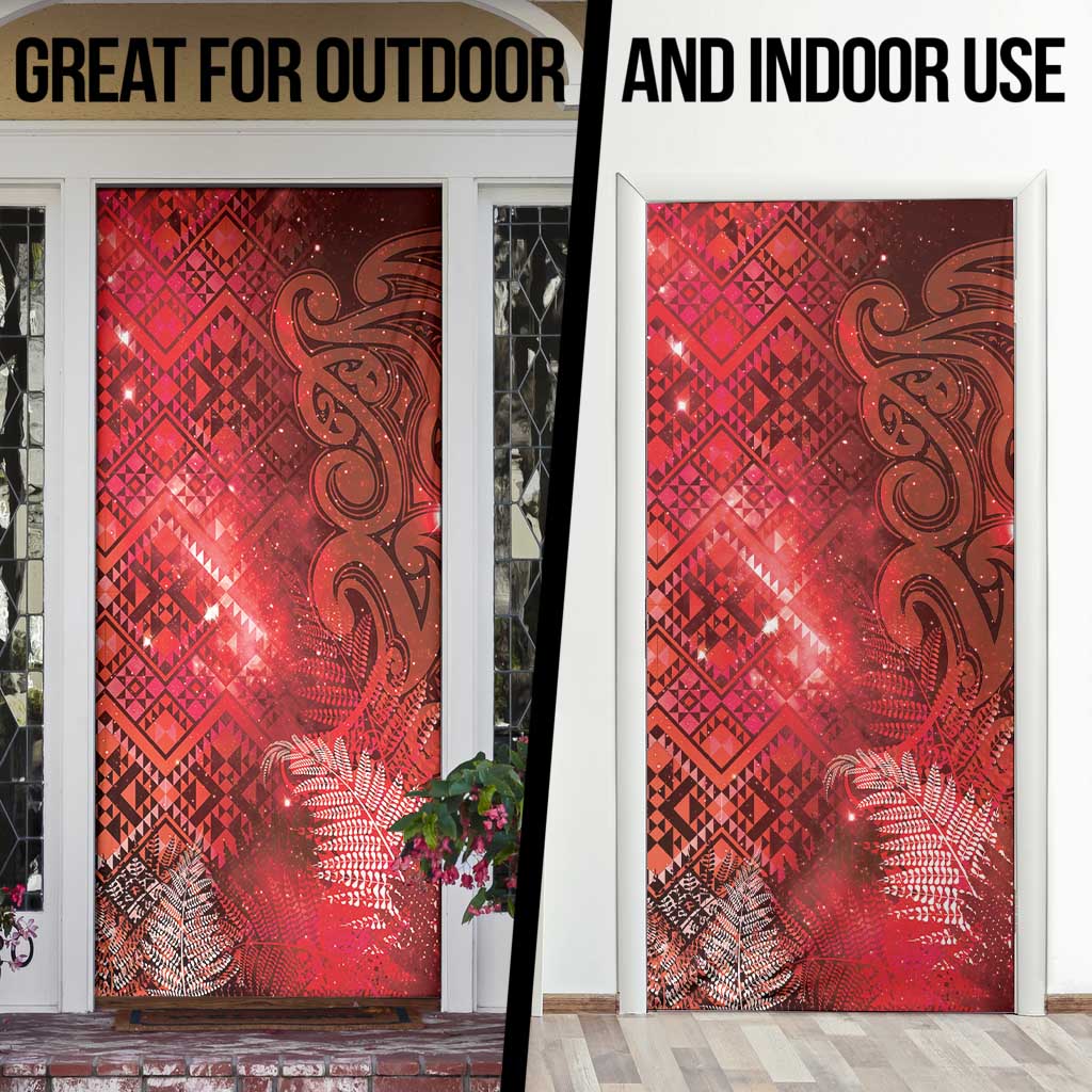 Aotearoa Taniko Matariki Door Cover Cosmic Red