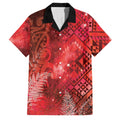Aotearoa Taniko Matariki Family Matching Long Sleeve Bodycon Dress and Hawaiian Shirt Cosmic Red