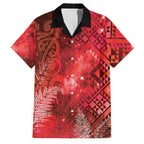 Aotearoa Taniko Matariki Family Matching Puletasi and Hawaiian Shirt Cosmic Red