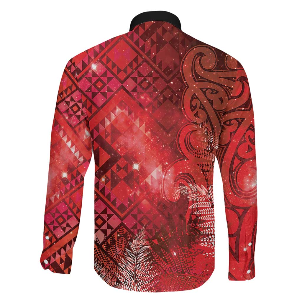 Aotearoa Taniko Matariki Family Matching Tank Maxi Dress and Hawaiian Shirt Cosmic Red
