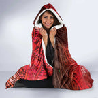 Aotearoa Taniko Matariki Hooded Blanket Cosmic Red