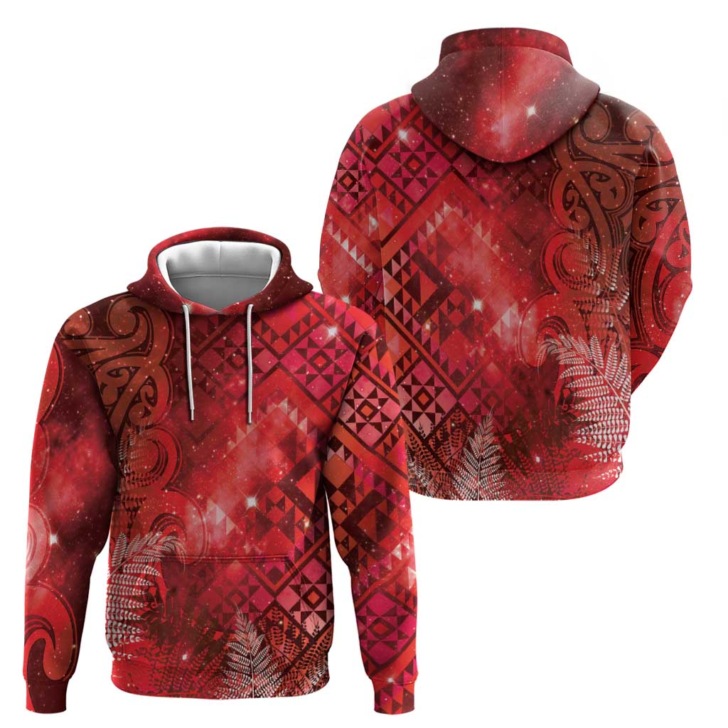 Aotearoa Taniko Matariki Hoodie Cosmic Red