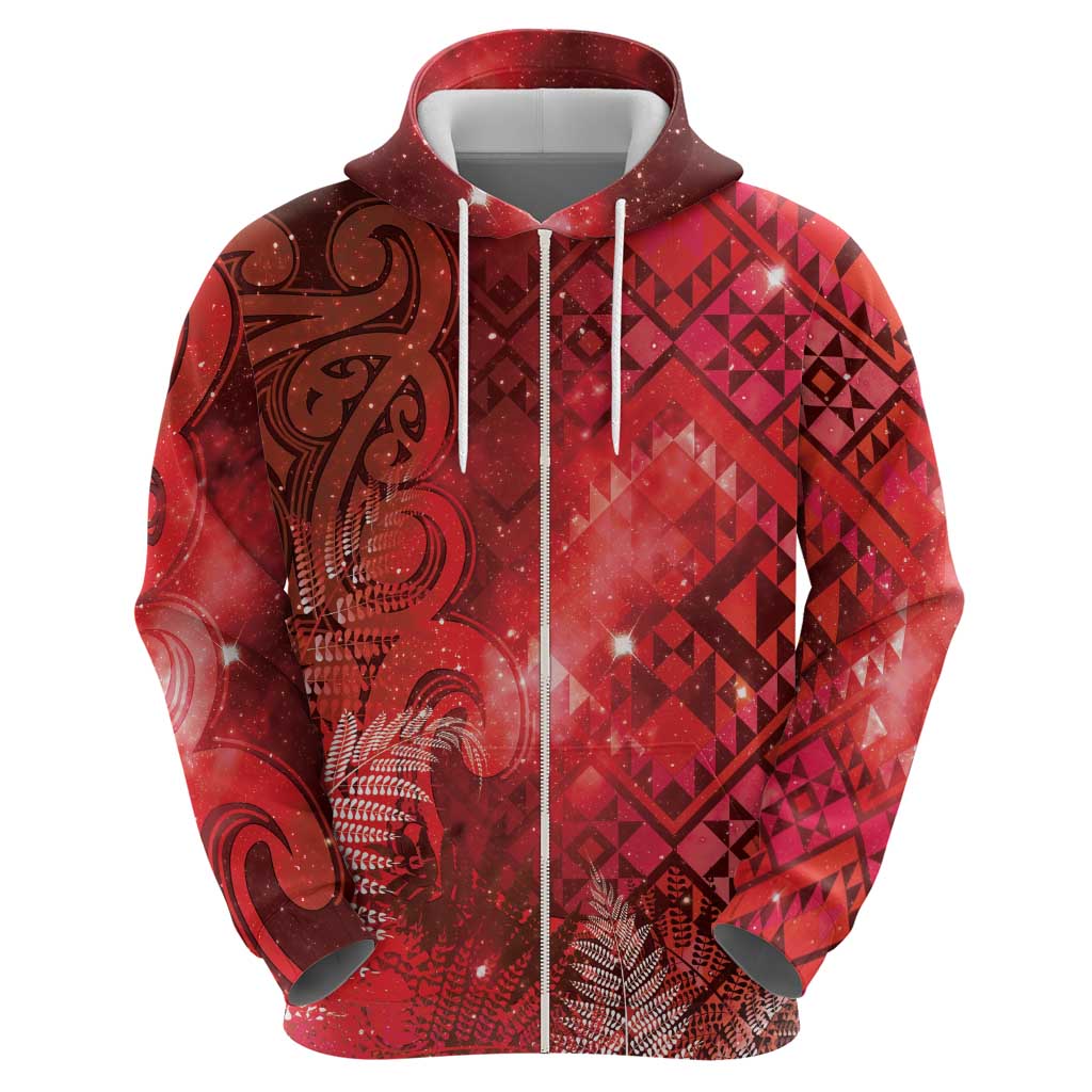Aotearoa Taniko Matariki Hoodie Cosmic Red