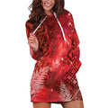 Aotearoa Taniko Matariki Hoodie Dress Cosmic Red