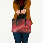 Aotearoa Taniko Matariki Leather Bag Cosmic Red
