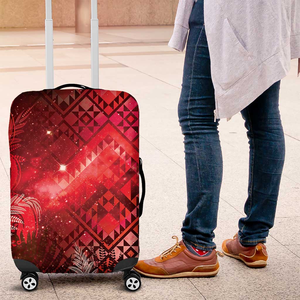 Aotearoa Taniko Matariki Luggage Cover Cosmic Red
