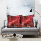 Aotearoa Taniko Matariki Pillow Cover Cosmic Red