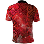 Aotearoa Taniko Matariki Polo Shirt Cosmic Red