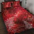 Aotearoa Taniko Matariki Quilt Bed Set Cosmic Red