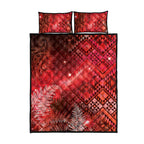 Aotearoa Taniko Matariki Quilt Bed Set Cosmic Red