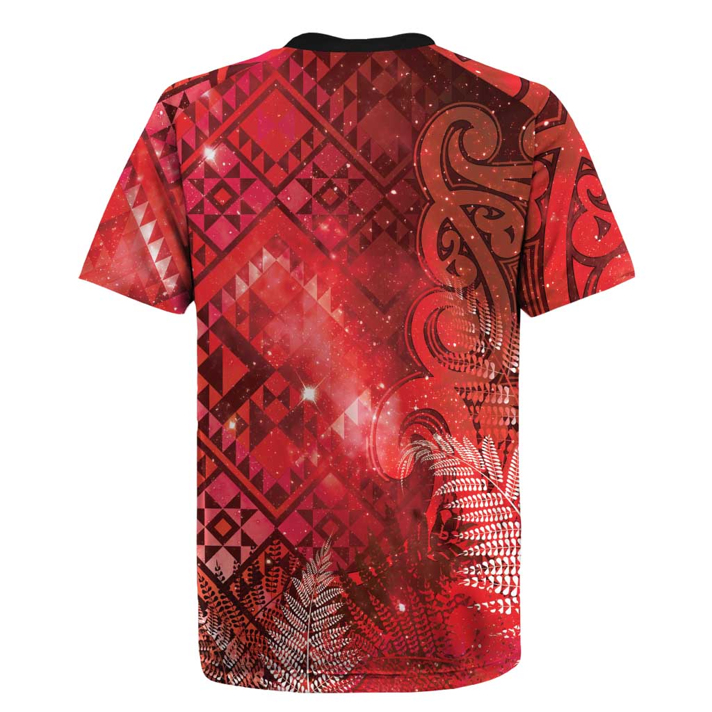 Aotearoa Taniko Matariki Rugby Jersey Cosmic Red